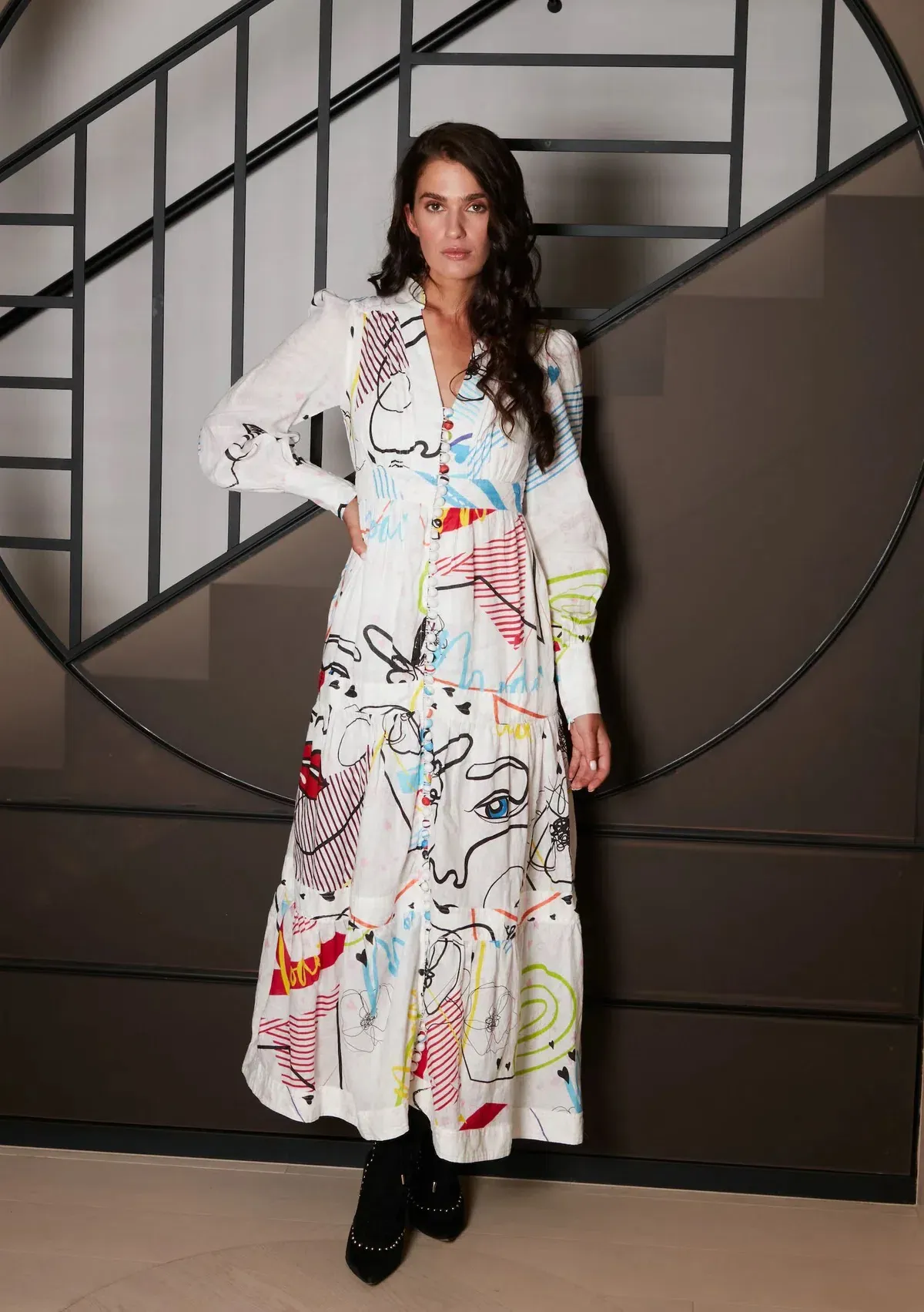 Mackenzie Mode The Mode Midi Dress Multi Size 10 for rent on The Volte - main image