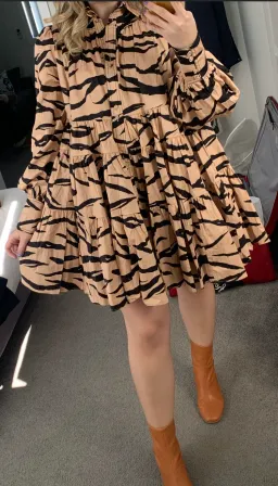 Aje Nouveau Zebra Stripe Smock Dress Print Size 6 for rent on The Volte - image 3