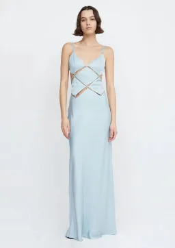 Bec & Bridge Diamond Strap Maxi Dress in Cloud Blue Size 8 for rent on The Volte - image 1