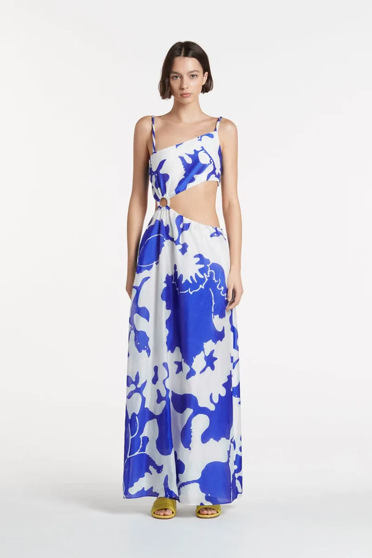 Sir The Label Vivi Asymmetrical Cut Out Dress Merce Abstract Print Size 3 / AU 12 for rent on The Volte - main image