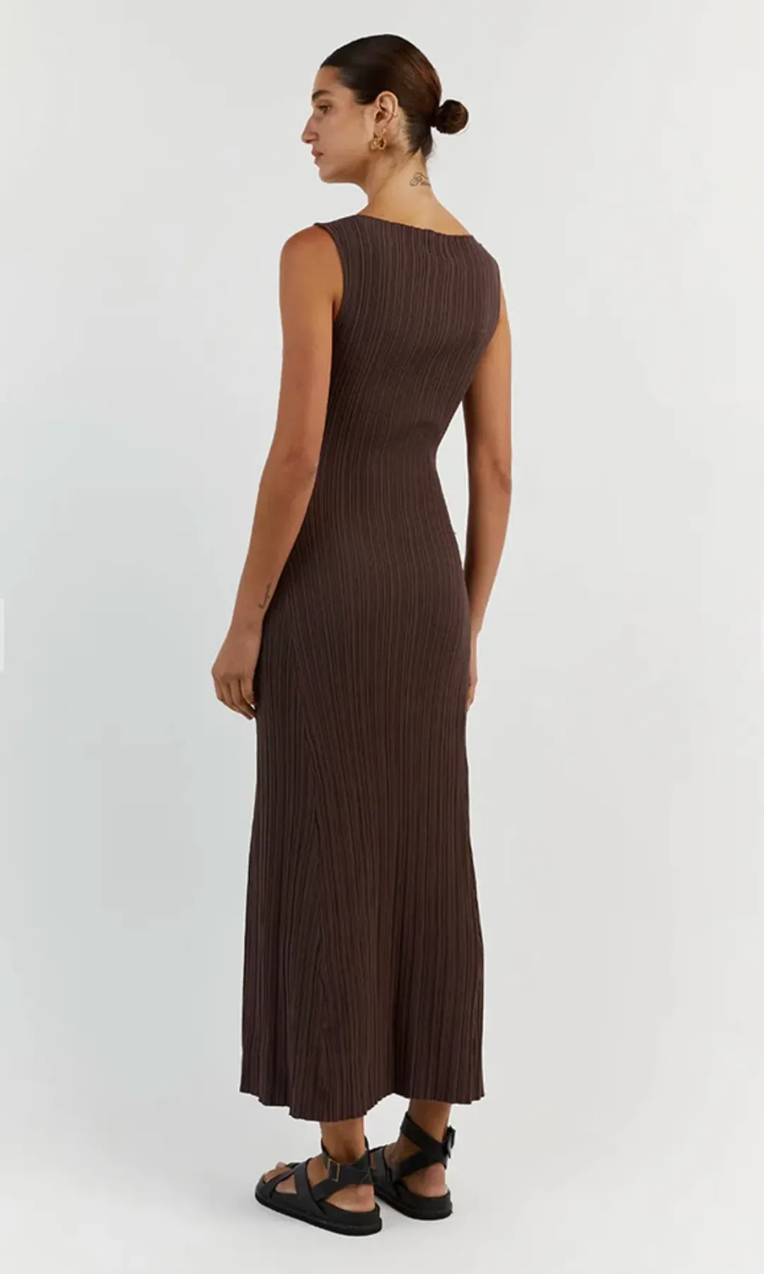 Dissh Ivy Coffee Sleeveless Midi Dress Brown Size S / AU 8 for rent on The Volte - main image