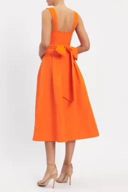 Rebecca Vallance Carmelita Cut Out Midi Dress Orange Size 10 for rent on The Volte - image 3