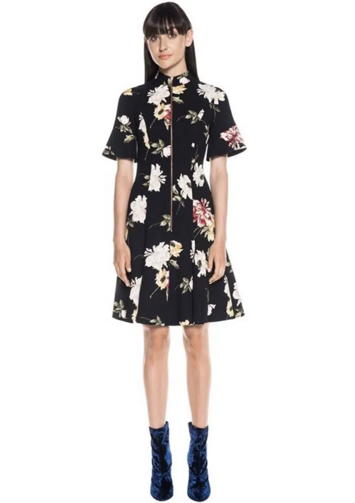 Cue Watercolour Floral Lace Back Dress Size 6 for rent on The Volte - main image