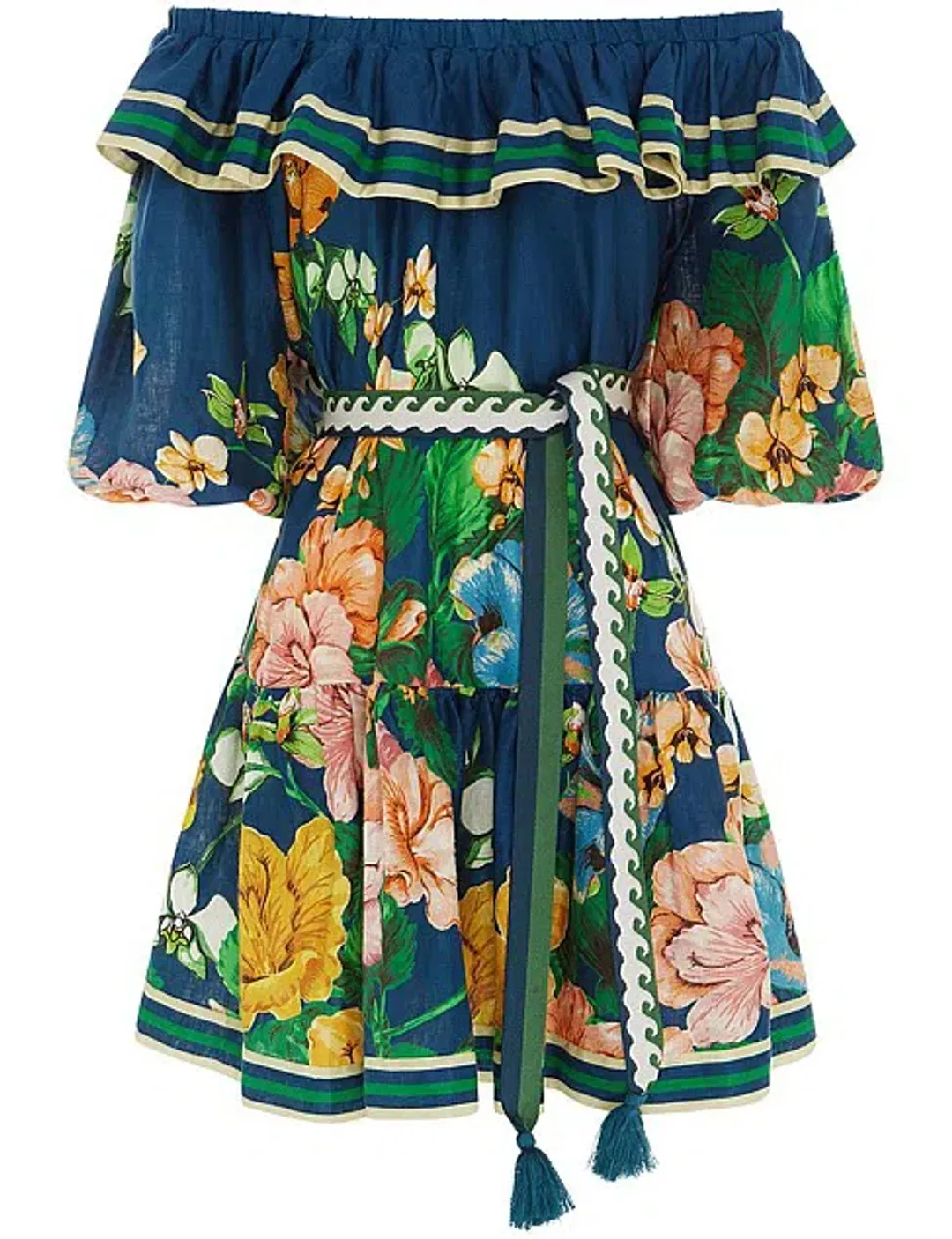 Alémais Lyla Frill Neck Mini Dress Floral Size 8  for rent on The Volte - main image