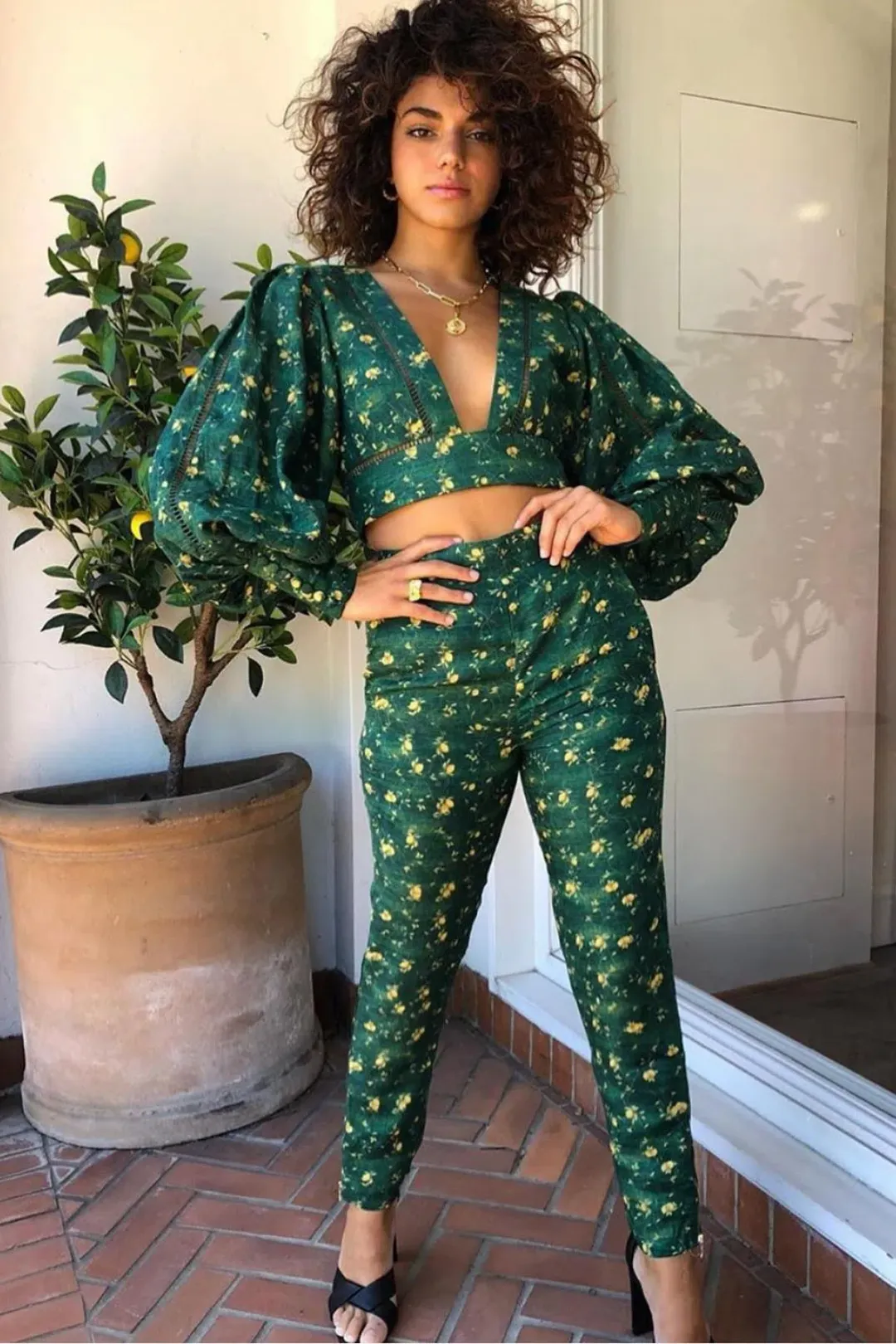 Mackenzie Mode Mrs Sippy Luxe Lemons Top Green Size 12 for rent on The Volte - main image