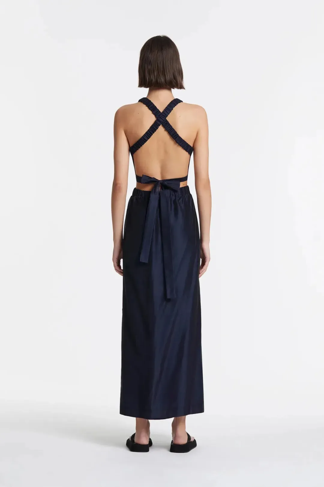 Sir The Label Franc Cross Back Gown Navy Size 0/Au 6 for rent on The Volte - main image