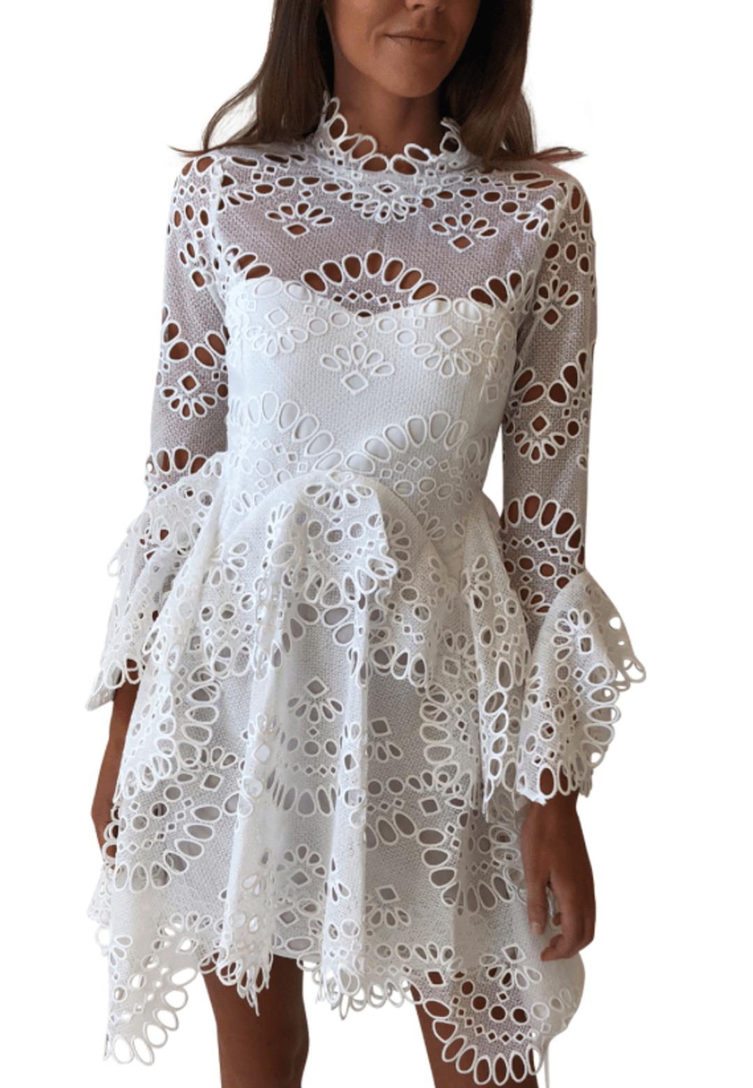 Thurley Leo Embroidered Dress in Ivory for rent on The Volte - main image