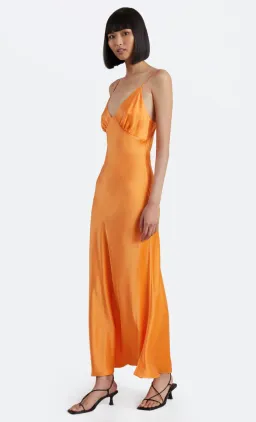 Bec & Bridge Amber V Midi Dress Orange Size AU 6  for rent on The Volte - image 2