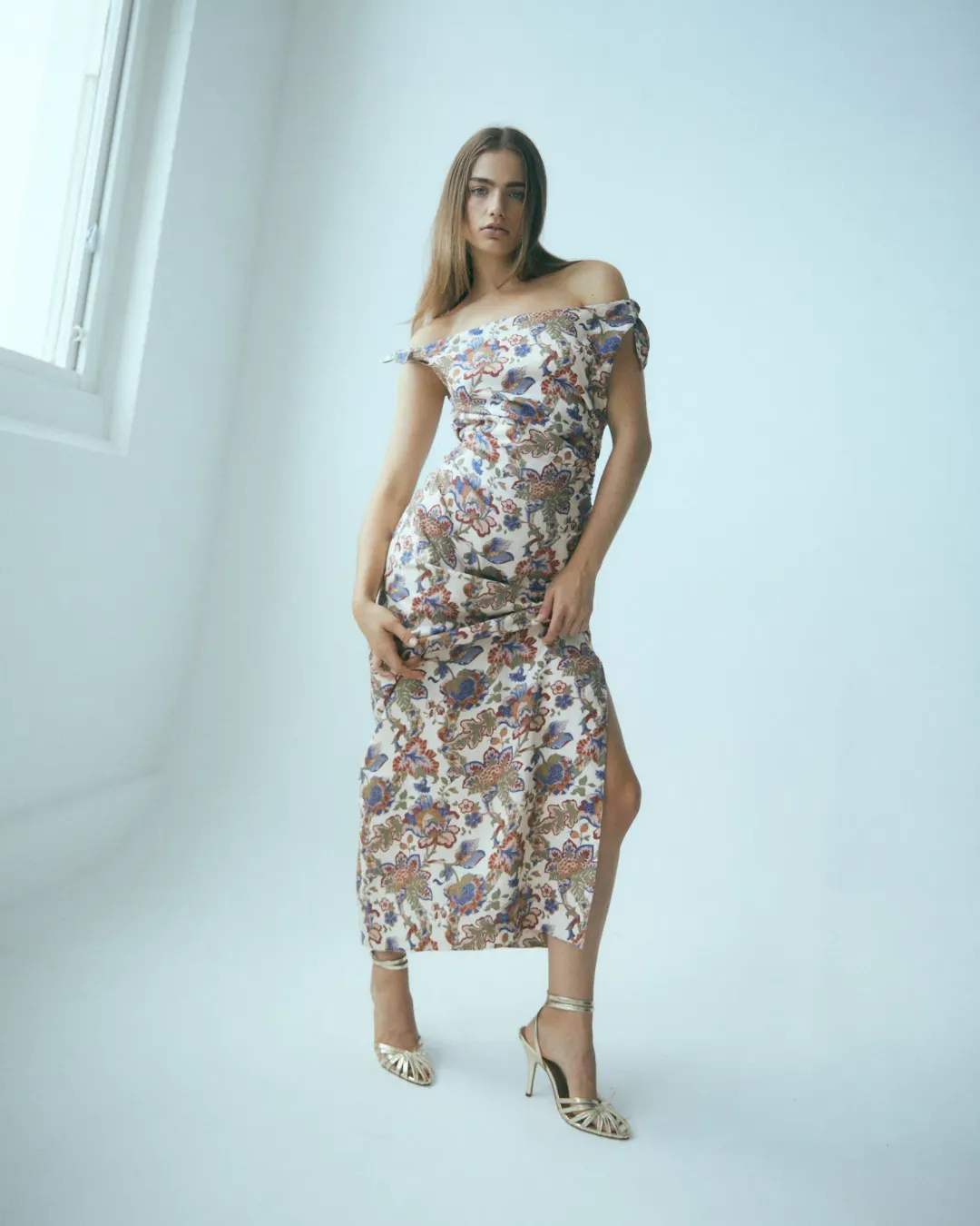 Sir The Label Bettina Off Shoulder Dress In Wiltshire Floral Size AU 10 for rent on The Volte - main image