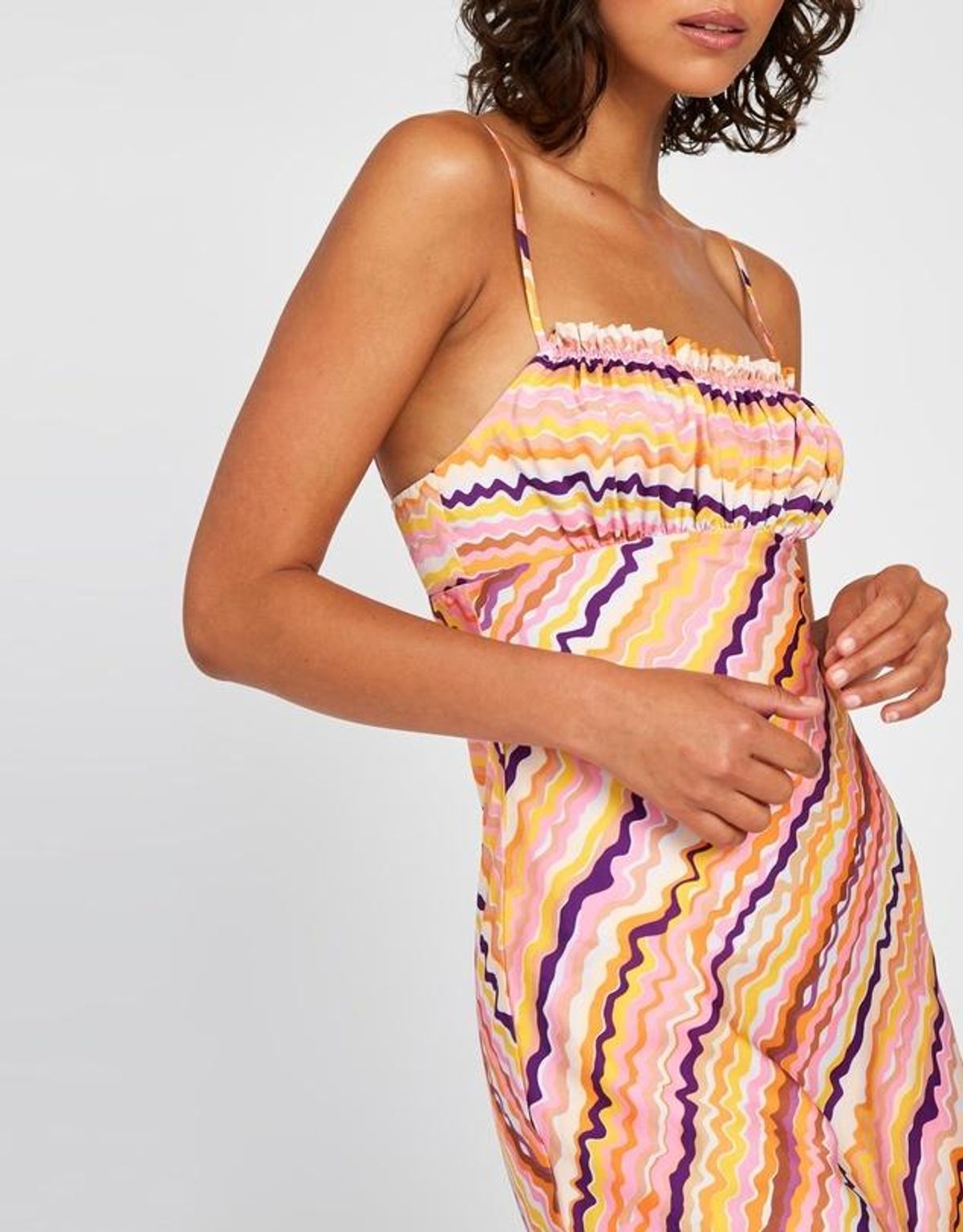 By Johnny Elle Bias Midi Dress Rainbow Drip Print Size 6 for rent on The Volte - main image