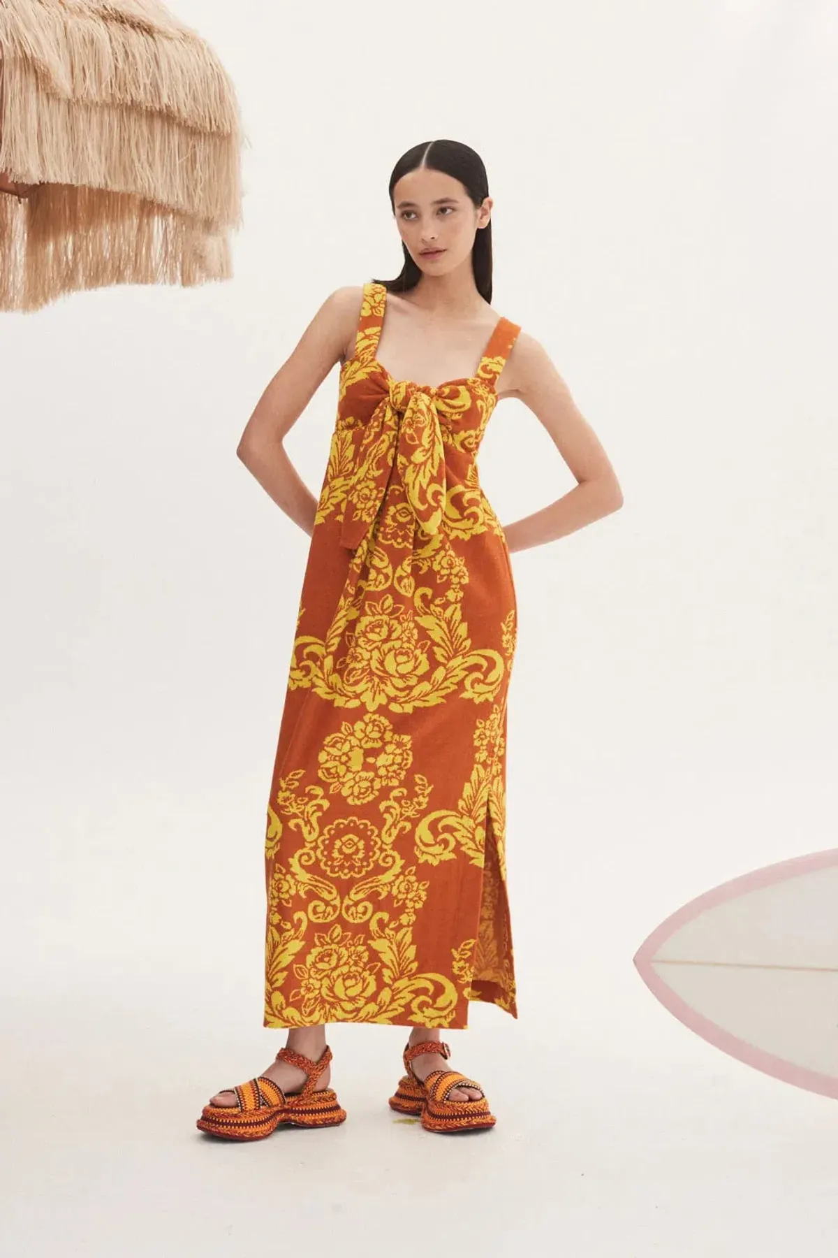 Alemais Alby Terry Midi Dress Print Size 14  for rent on The Volte - main image
