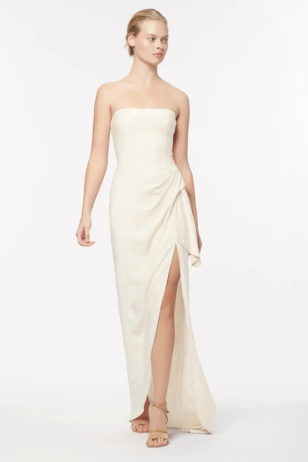 Manning Cartell Asymmetrical Games Gown Cream/White Size 4 for rent on The Volte - main image