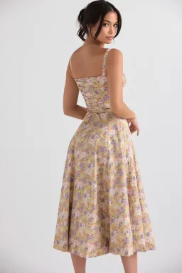 House of CB Carmen Peony Print Bustier Sundress Size XS/AU 6 for rent on The Volte - image 3