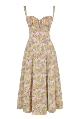House of CB Carmen Peony Print Bustier Sundress Size XS/AU 6 for rent on The Volte - image 4
