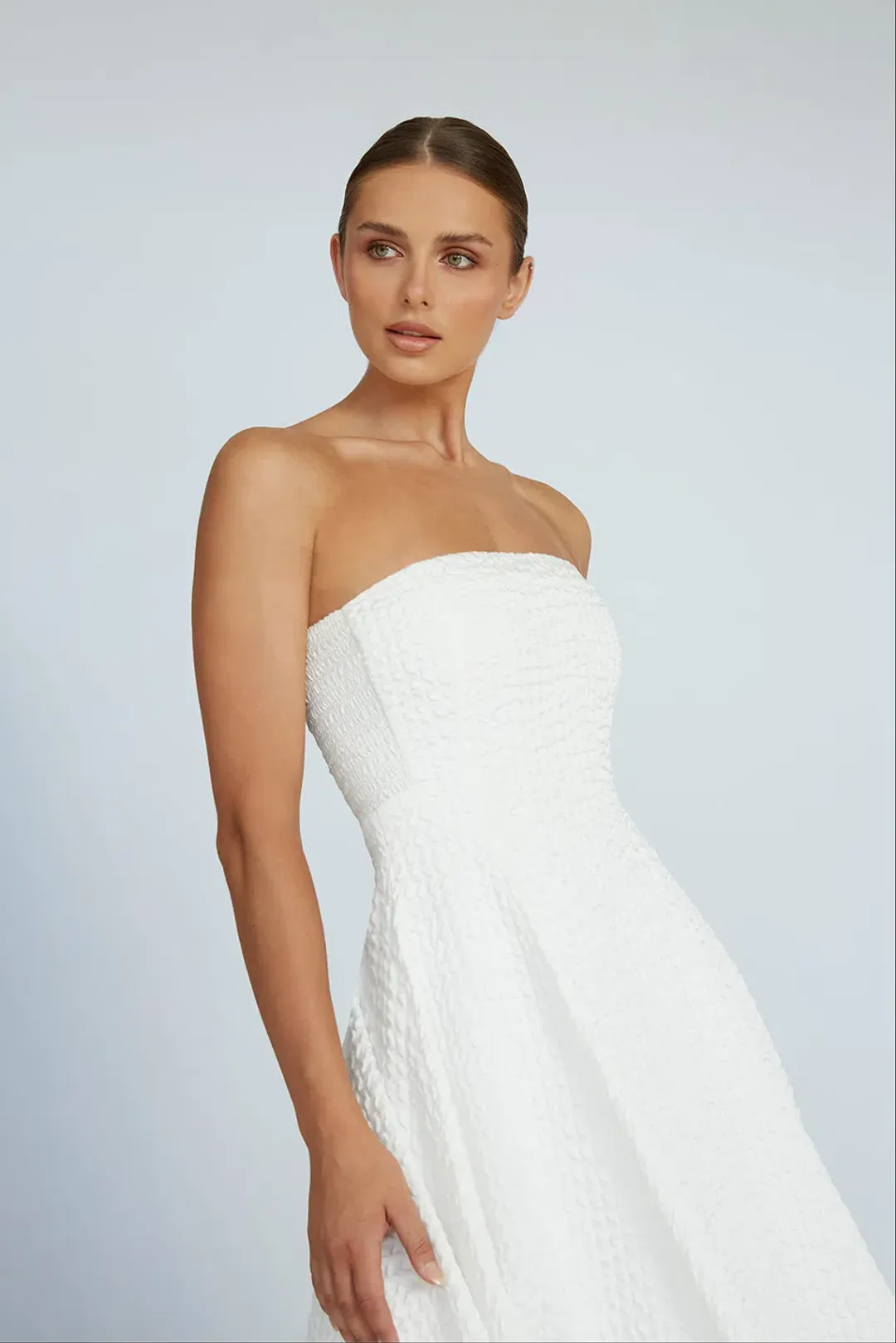By Johnny Carrie Strapless Dress White Size 6 Altered for rent on The Volte - main image