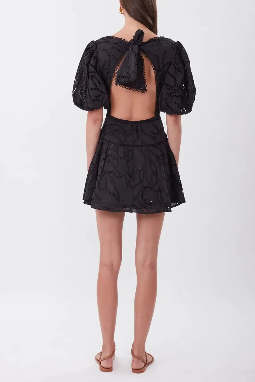 Torrance Tie The Knot Mini Dress Black Size AU 6 for rent on The Volte - main image
