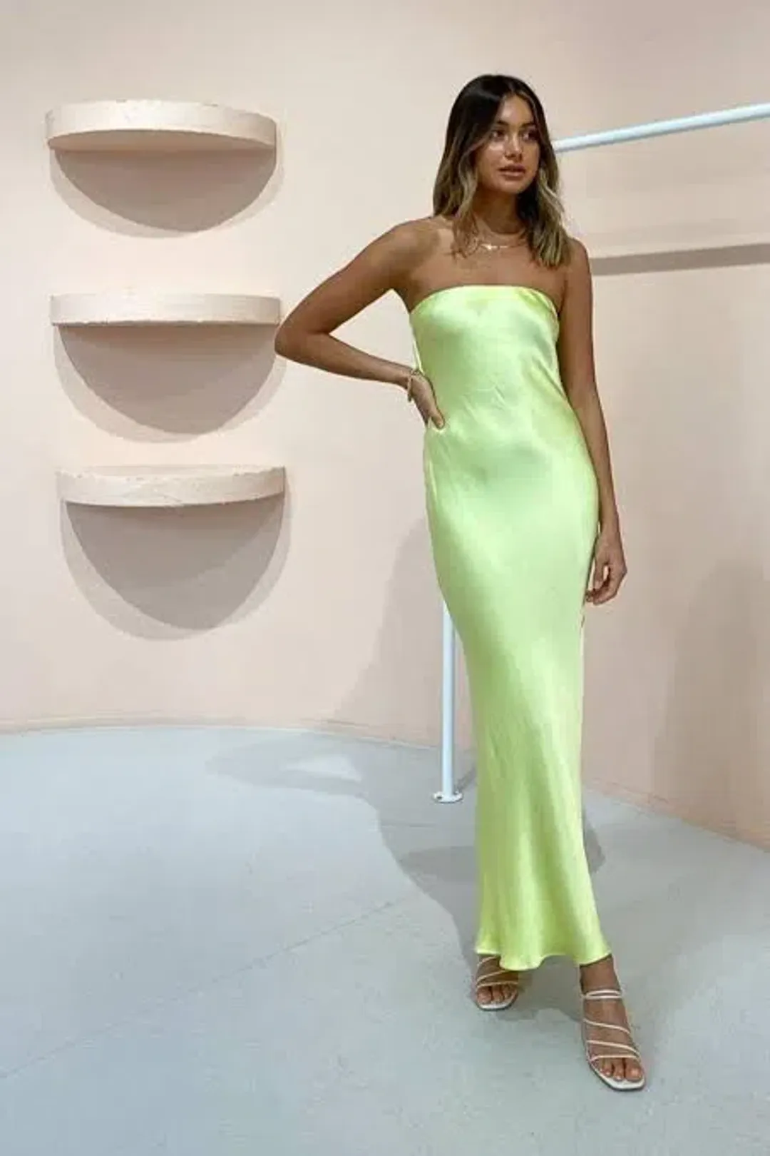 Bec & Bridge Citrus Sweetie Midi Dress Green Size AU 6 for rent on The Volte - main image