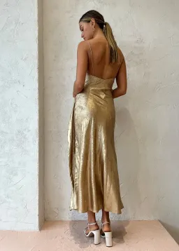 Acler Queensbridge Dress Gold Size AU 10 for rent on The Volte - image 2