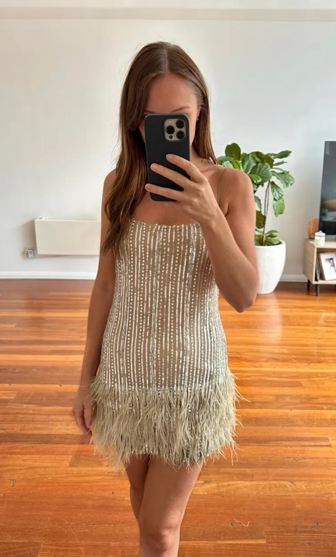 Rachel Gilbert Kenzi Mini Dress Nude Size 1 / AU 8 for rent on The Volte - main image