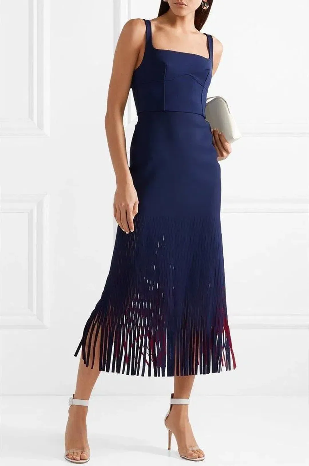 Dion Lee Bustier Perf Midi Dress Navy Size 6 for rent on The Volte - main image