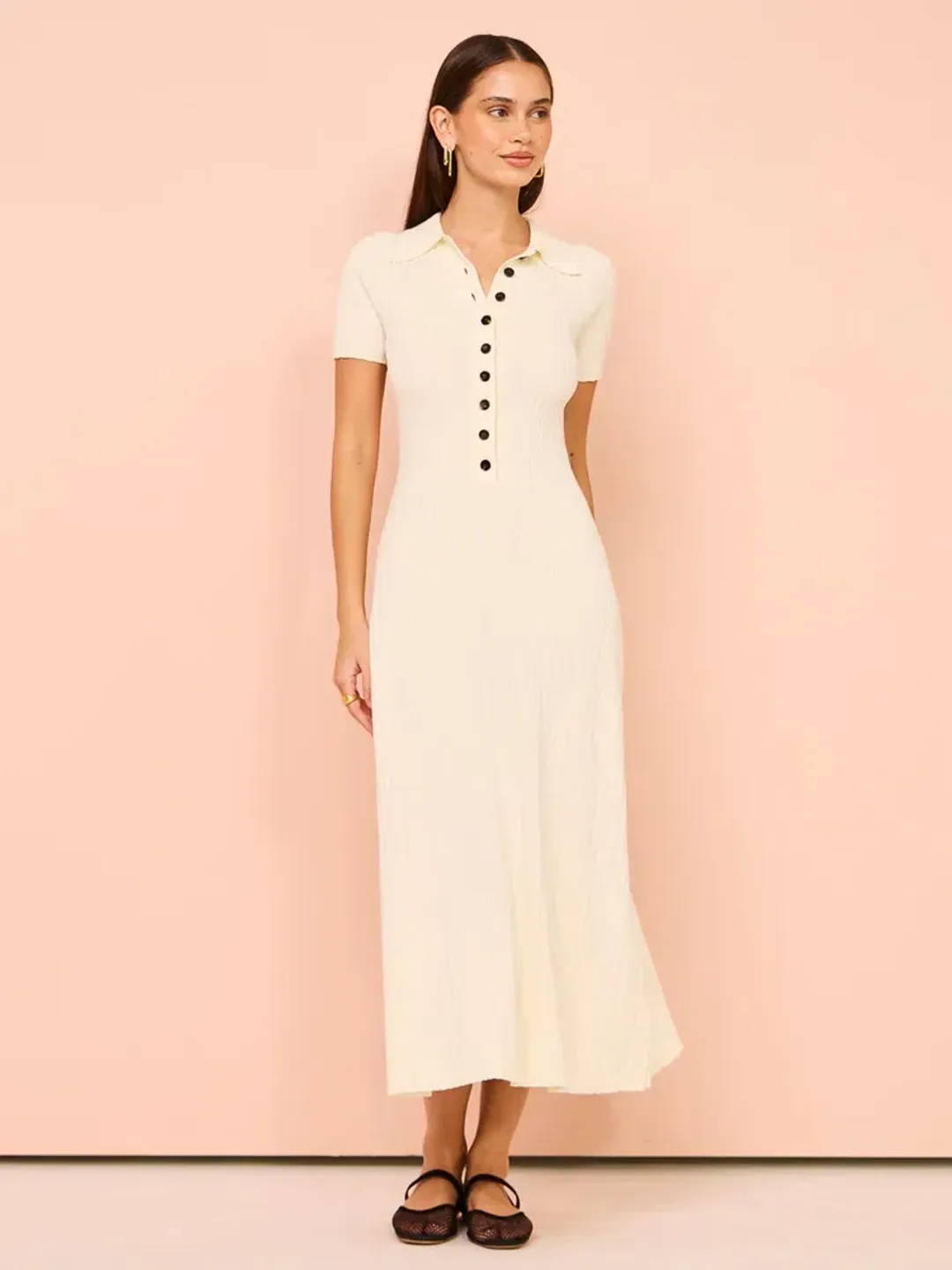 Anna Quan Laurel Penelope Midi Silence Ivory Dress Size 12 for rent on The Volte - main image