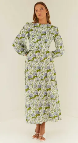 Palm Noosa Melrose Dress Blue Blooms Floral Size 12  for rent on The Volte - image 4
