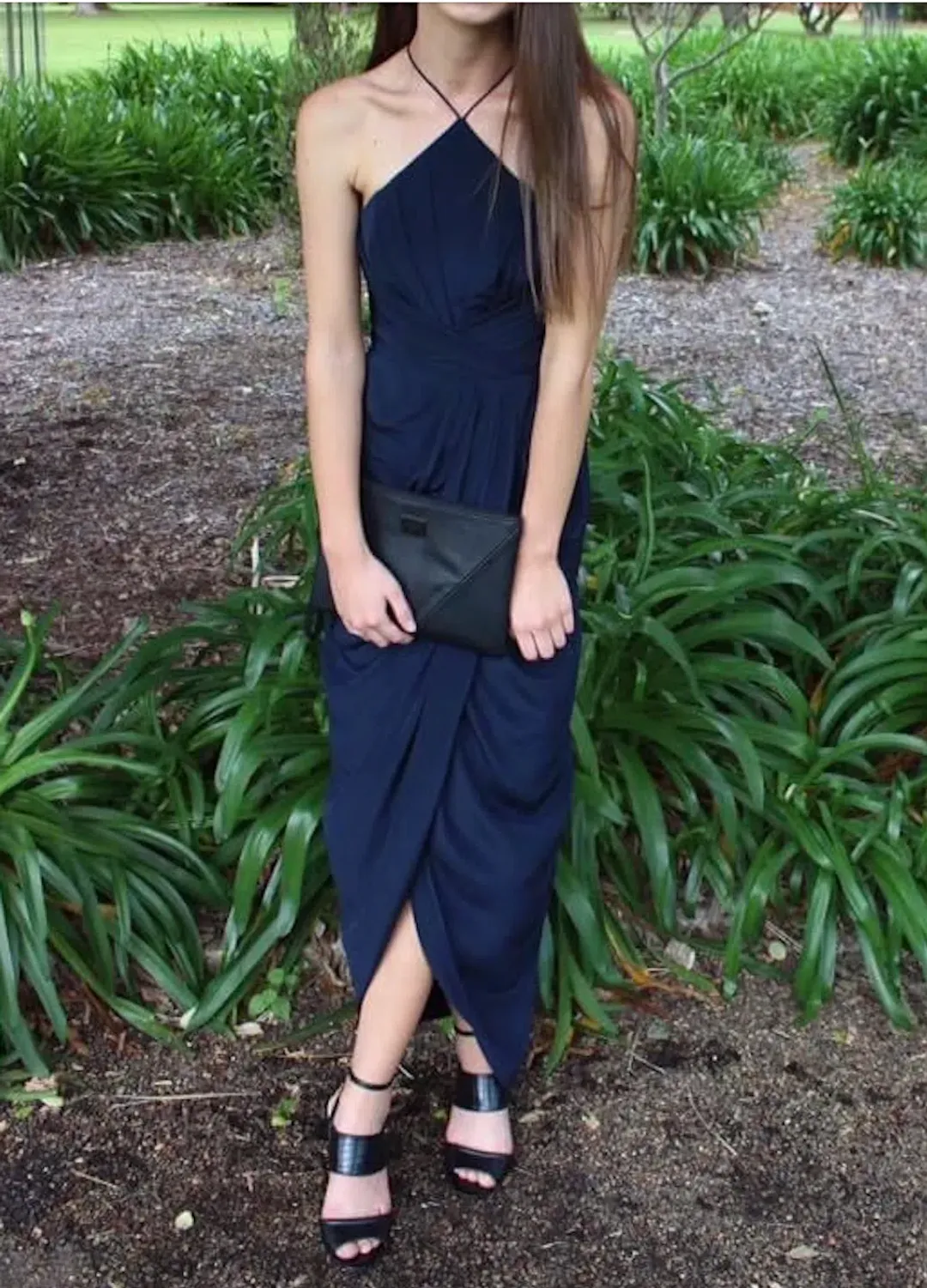 Zimmermann Silk Tuck Long Dress Navy Size 0 / Au 8 for rent on The Volte - main image