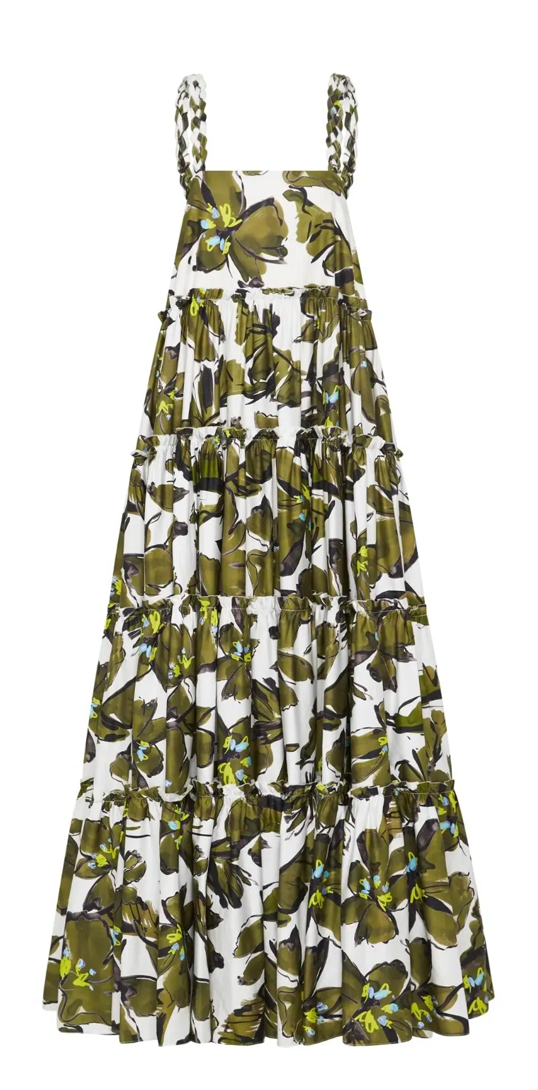 Aje Oasis Olive Leaf Strap Maxi Dress Print Size 10 for rent on The Volte - main image