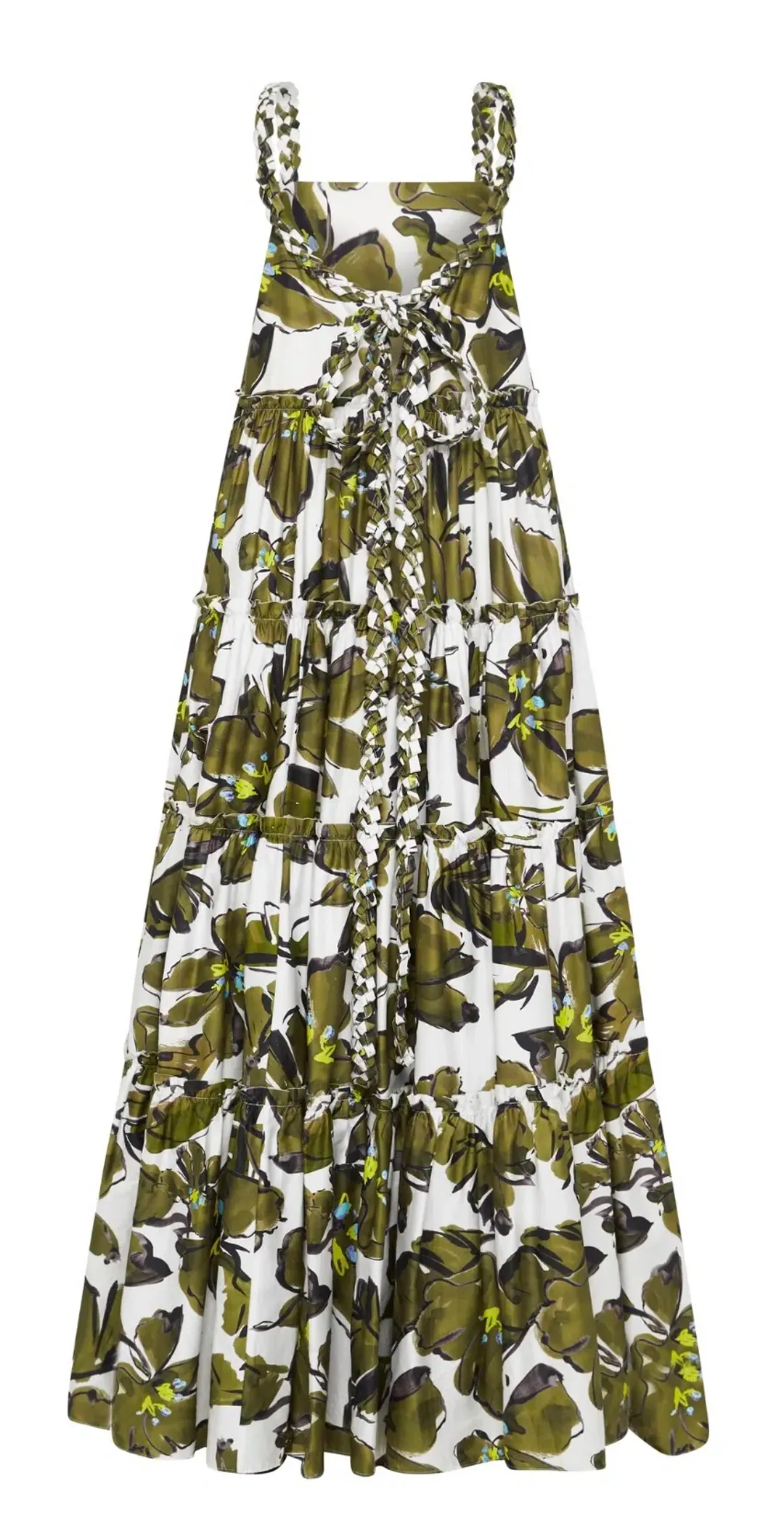 Aje Oasis Olive Leaf Strap Maxi Dress Print Size 10 for rent on The Volte - main image