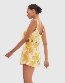 Alemais Sonny Sculpt Crop Top and Shorts Mini Set Floral Lemon Size 8 for rent on The Volte - image 13