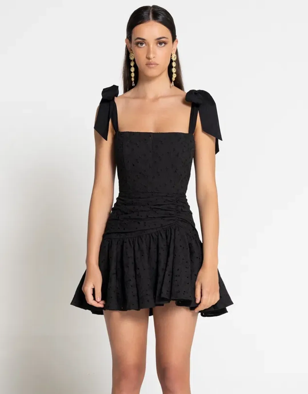Sofia The Label Daisy Lace Mini Dress Black Size AU 8 for rent on The Volte - main image
