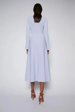 Scanlan Theodore Crepe Knit Keyhole Dress Lilac Size AU 8 for rent on The Volte - image 2