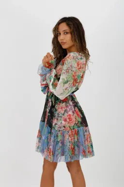 Zimmerman Bellitude Spliced Short Dress Multi Colour Floral Print Size 0/Au 8 for rent on The Volte - image 5