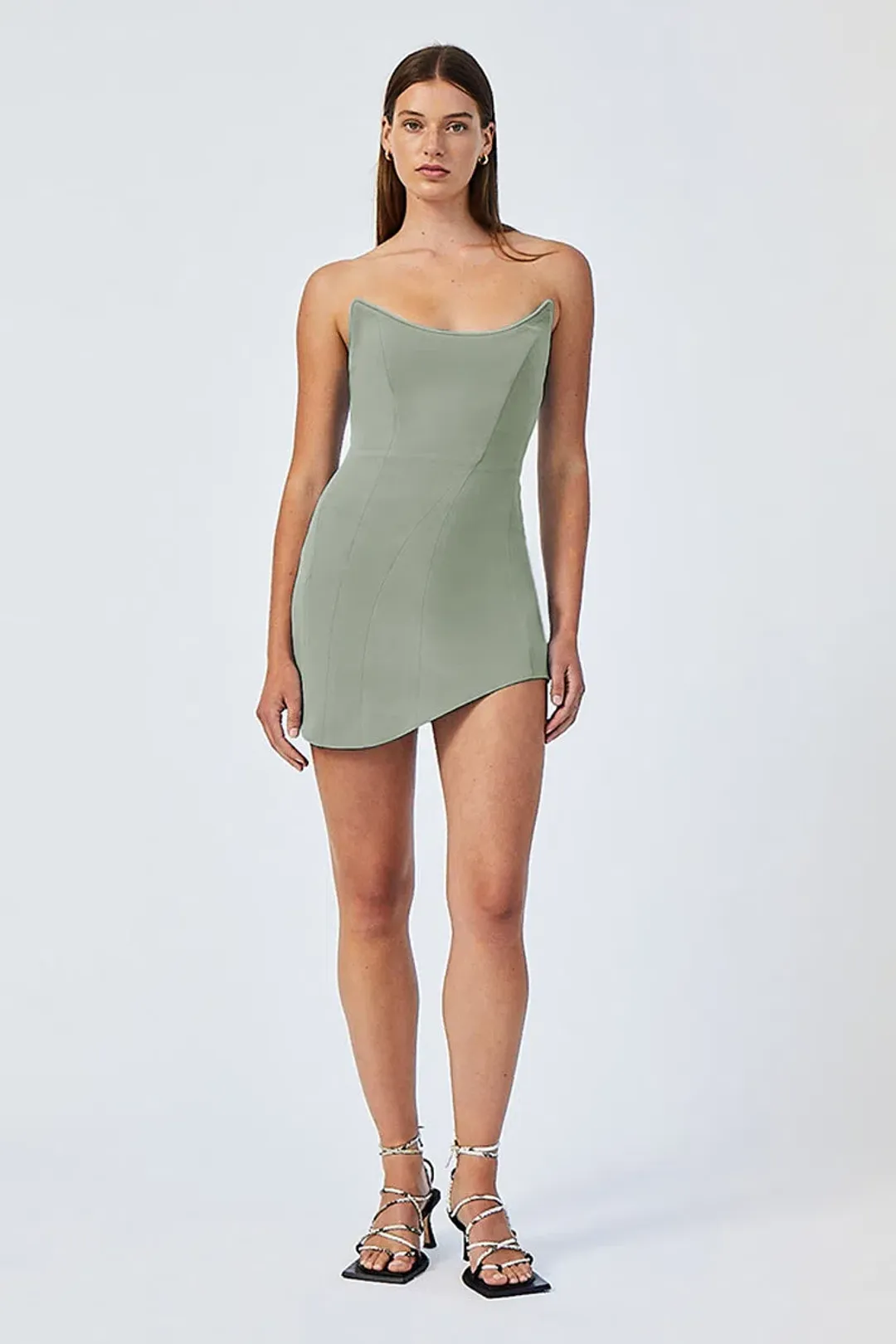 Suboo Remi Corset Mini Dress Sage Size S /Au 8 for rent on The Volte - main image