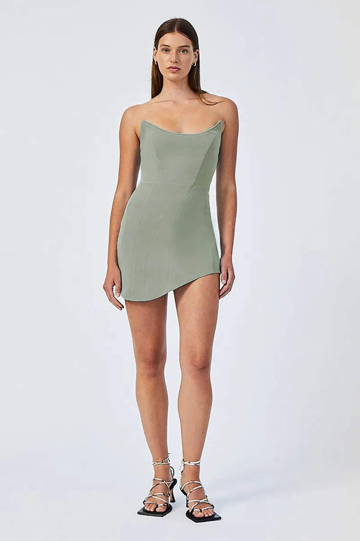 Suboo Remi Corset Mini Dress Sage Size S /Au 8 for rent on The Volte - main image