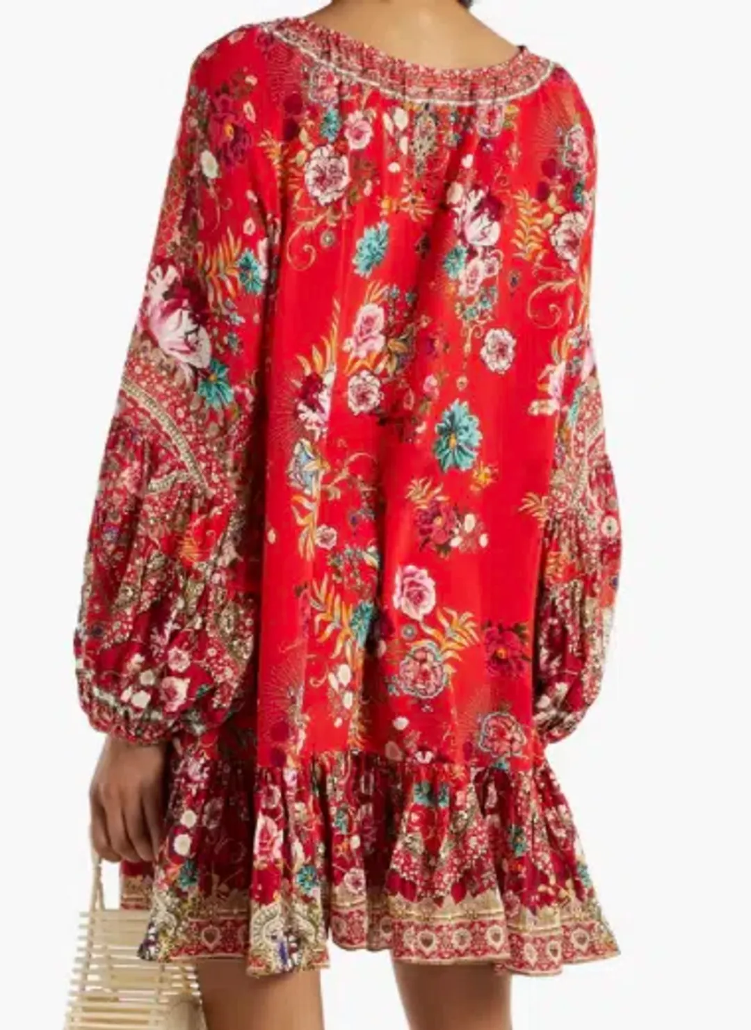 Camilla Frill Dress Red Print Size 18  for rent on The Volte - main image
