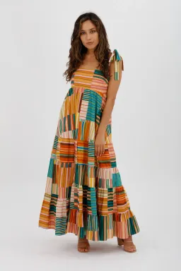 Alemais  Sloane Tiered Midi Dress Multi Size 10 for rent on The Volte - image 2