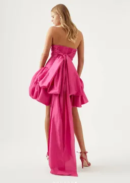 Aje Piacere Bubble Hem Mini Dress Fuchsia Size 8 for rent on The Volte - image 2