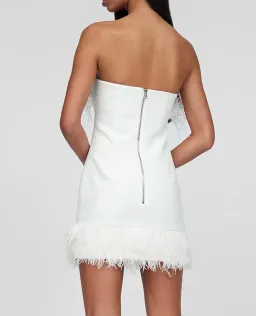 By Johnny Johnny Feather Mini Dress White Size 10 / M for rent on The Volte - image 3