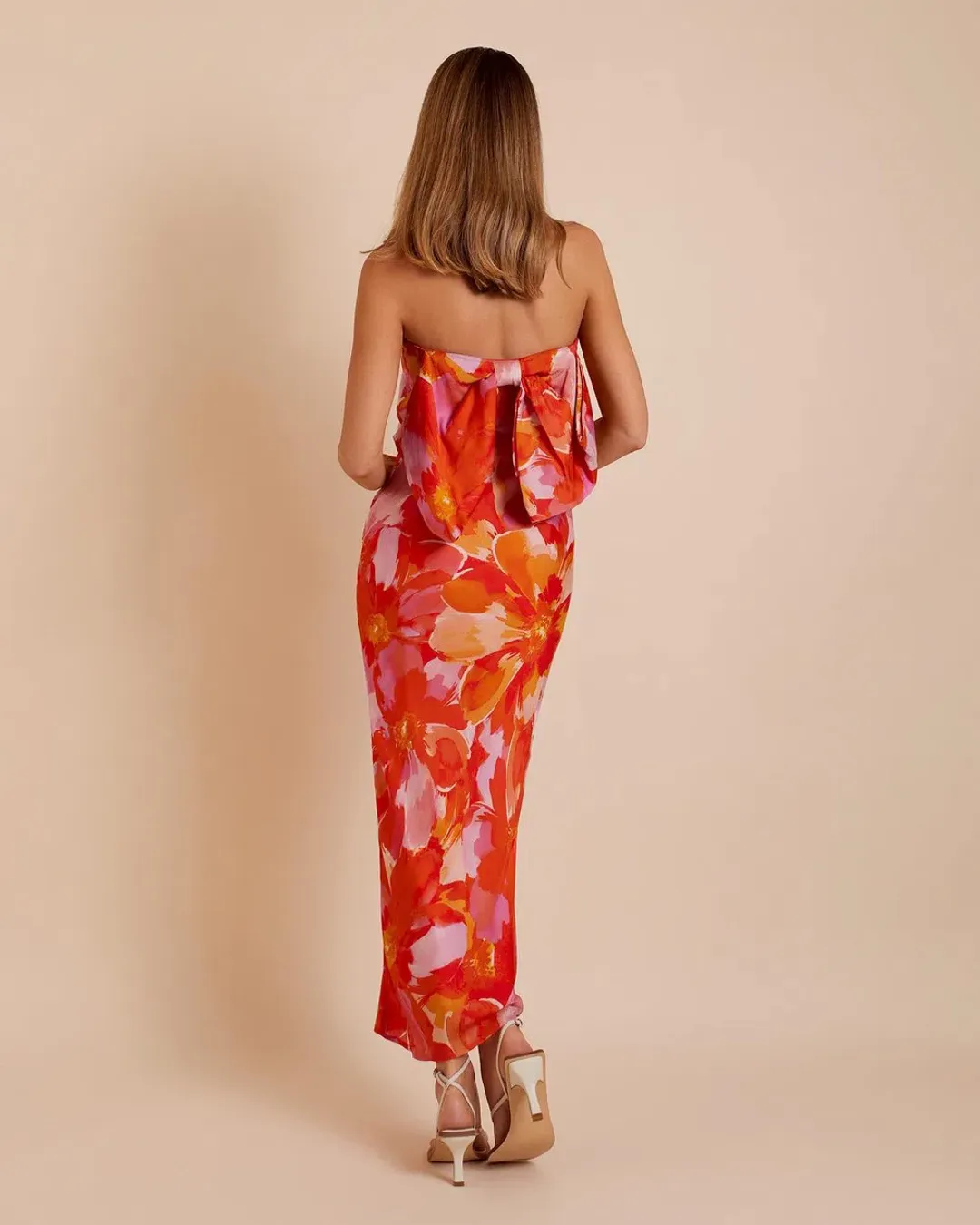 Lover Annika Bow Slip Midi Dress Floral Size 14 for rent on The Volte - main image