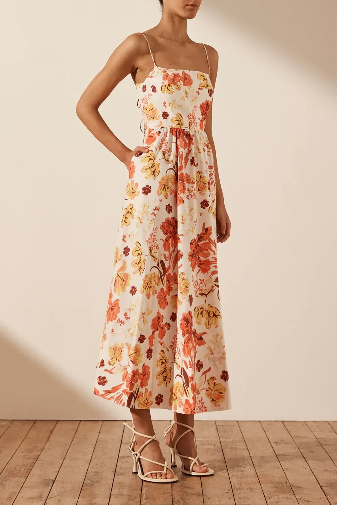 Shona Joy Kalani Low Back Midi Dress Multi Size AU 6  for rent on The Volte - main image