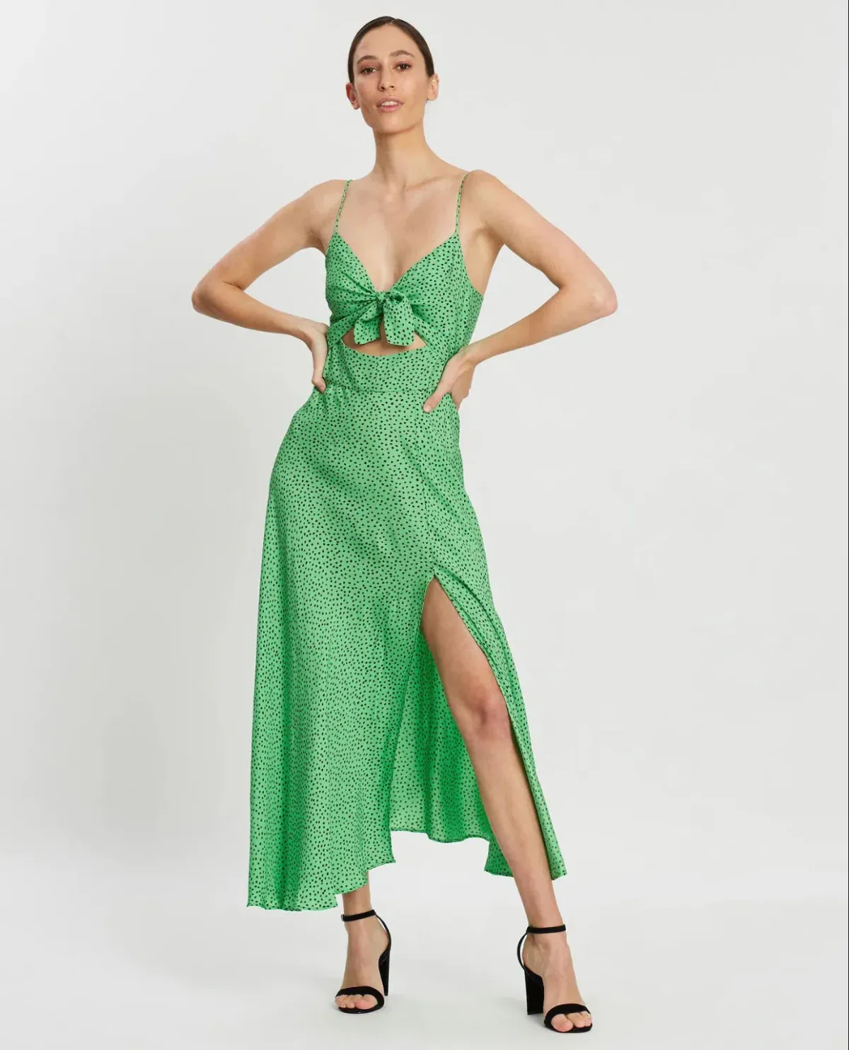 Bec & Bridge Neve Midi Dress Green Size AU 6 for rent on The Volte - main image