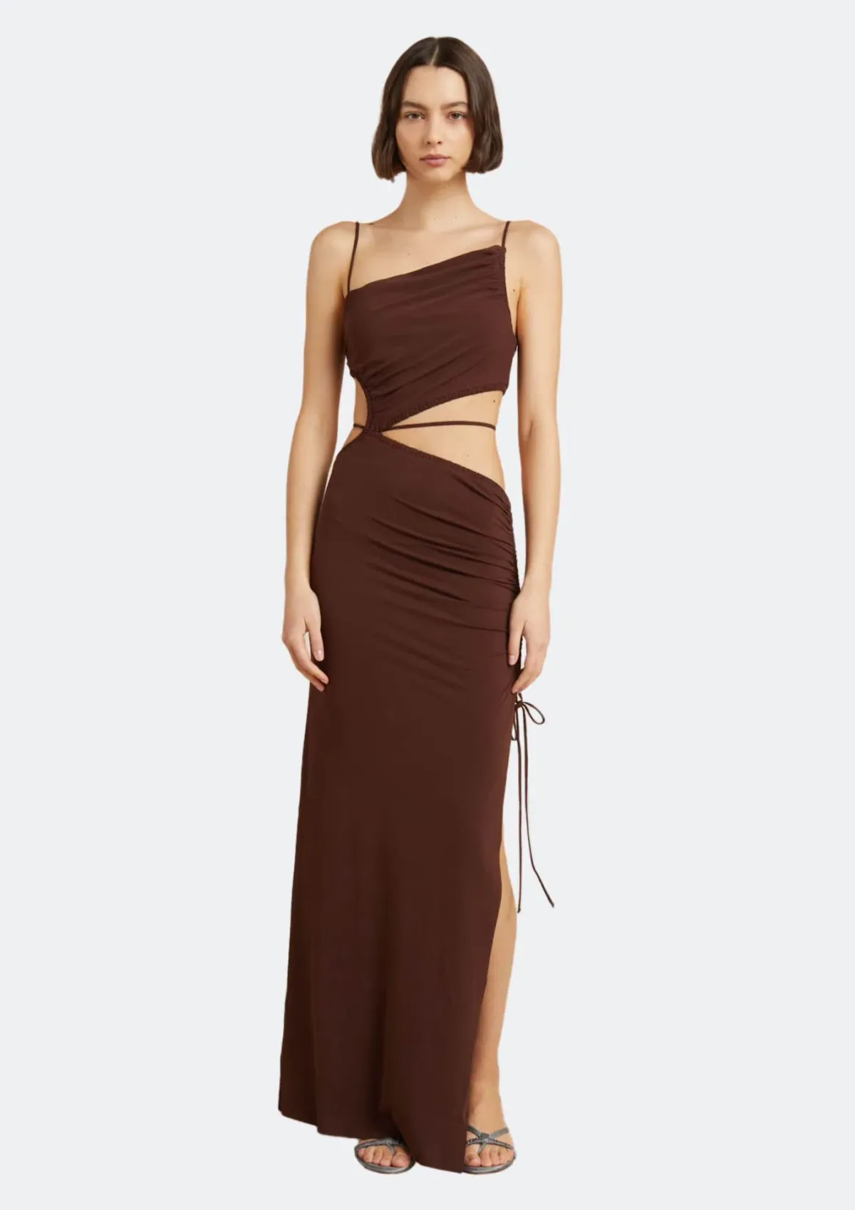 Bec & Bridge Dilkon Brown Maxi Dress Brown Size AU 12  for rent on The Volte - main image