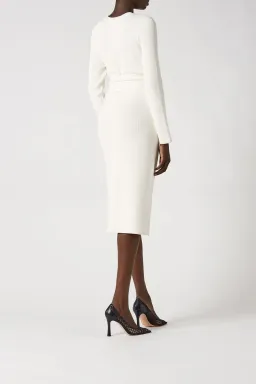 Scanlan Theodore Crepe Knit Belted Dress White Size XS / AU 6 for rent on The Volte - image 3