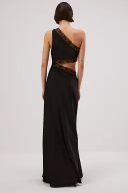 MISHA Jillian Satin Dress Black Size 8/S for rent on The Volte - image 3