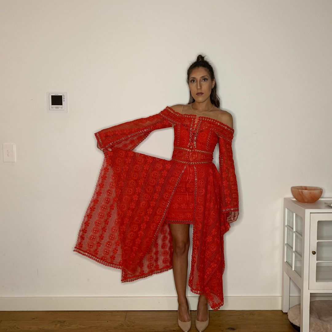 Thurley Folklane Dress Red 6 for rent on The Volte - main image