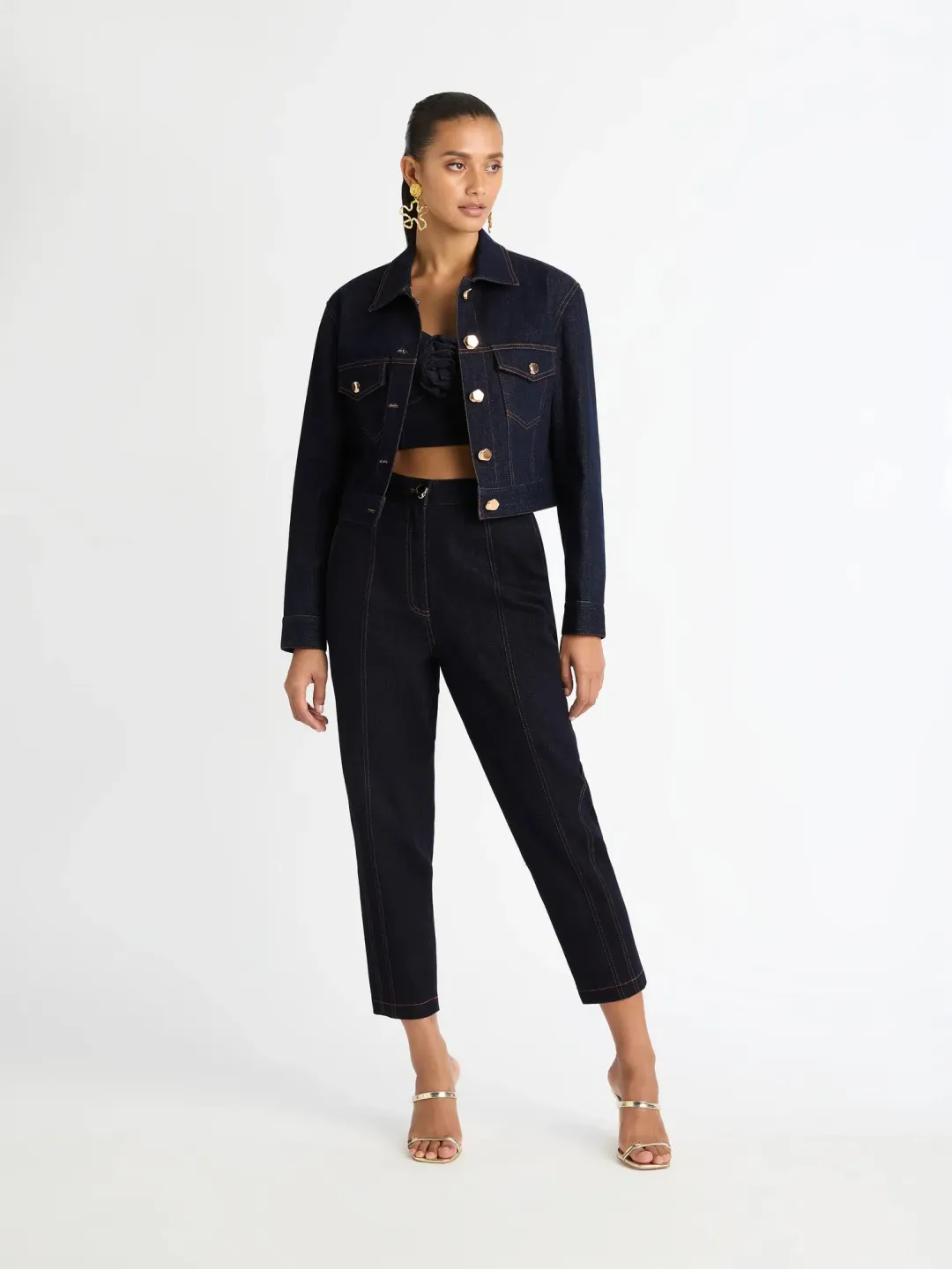 Sheike Three Piece Denim Set Blue Size AU 8 for rent on The Volte - main image