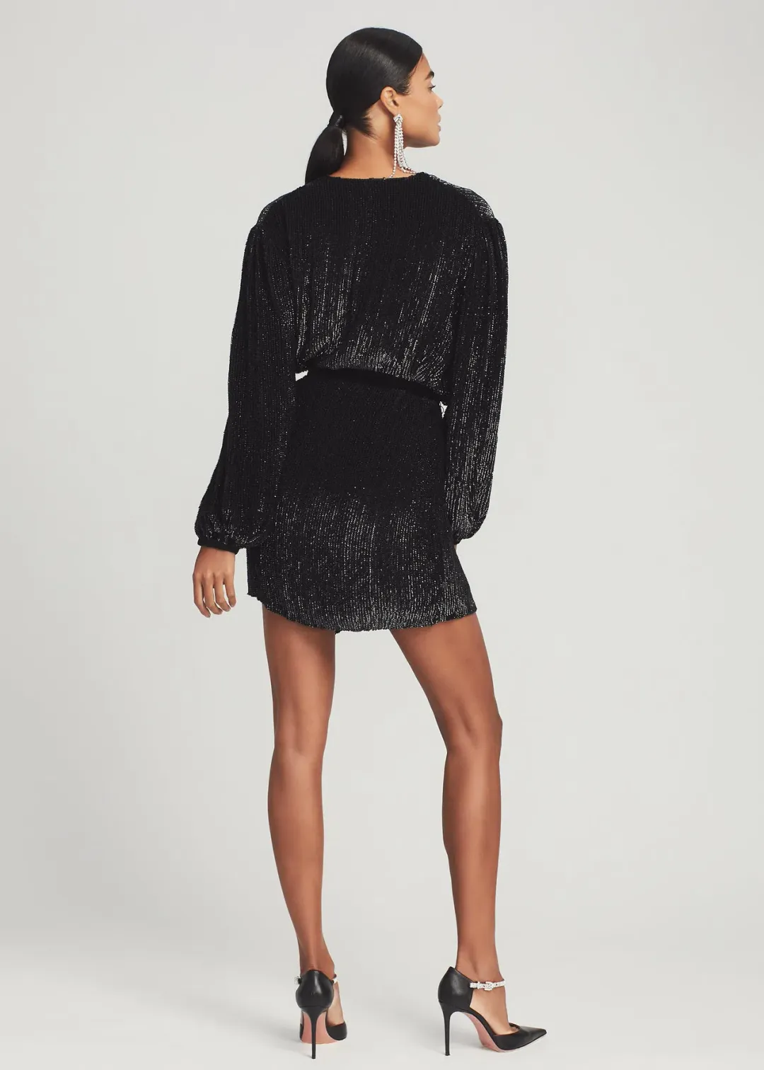 Retrofete Gabrielle Sequin Robe Black Size S/AU 8 for rent on The Volte - main image