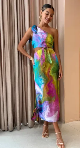Alemais Irving Knot Dress Multi Size 8 for rent on The Volte - image 4