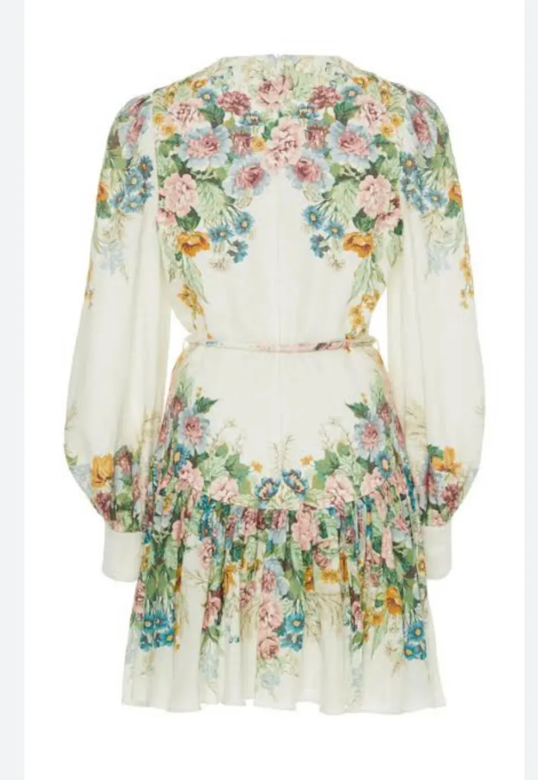 Zimmermann Wavelength Bell Sleeve Mini Dress Floral Size 0/Au 8  for rent on The Volte - main image